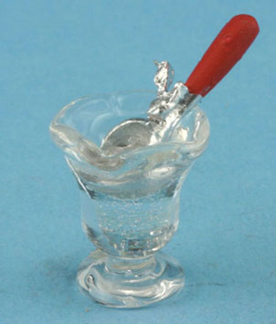 Dollhouse Miniature Ice Cream Scoop with Bowl Of Water